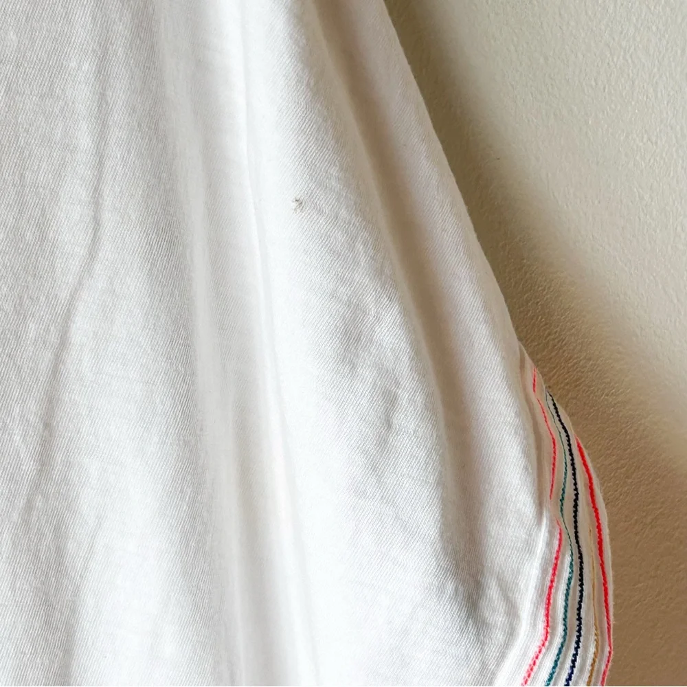 Boden Eloise Jersey Kaftan Tunic Beach Coverup Cotton Boho White Colorful Small - Picture 6 of 16